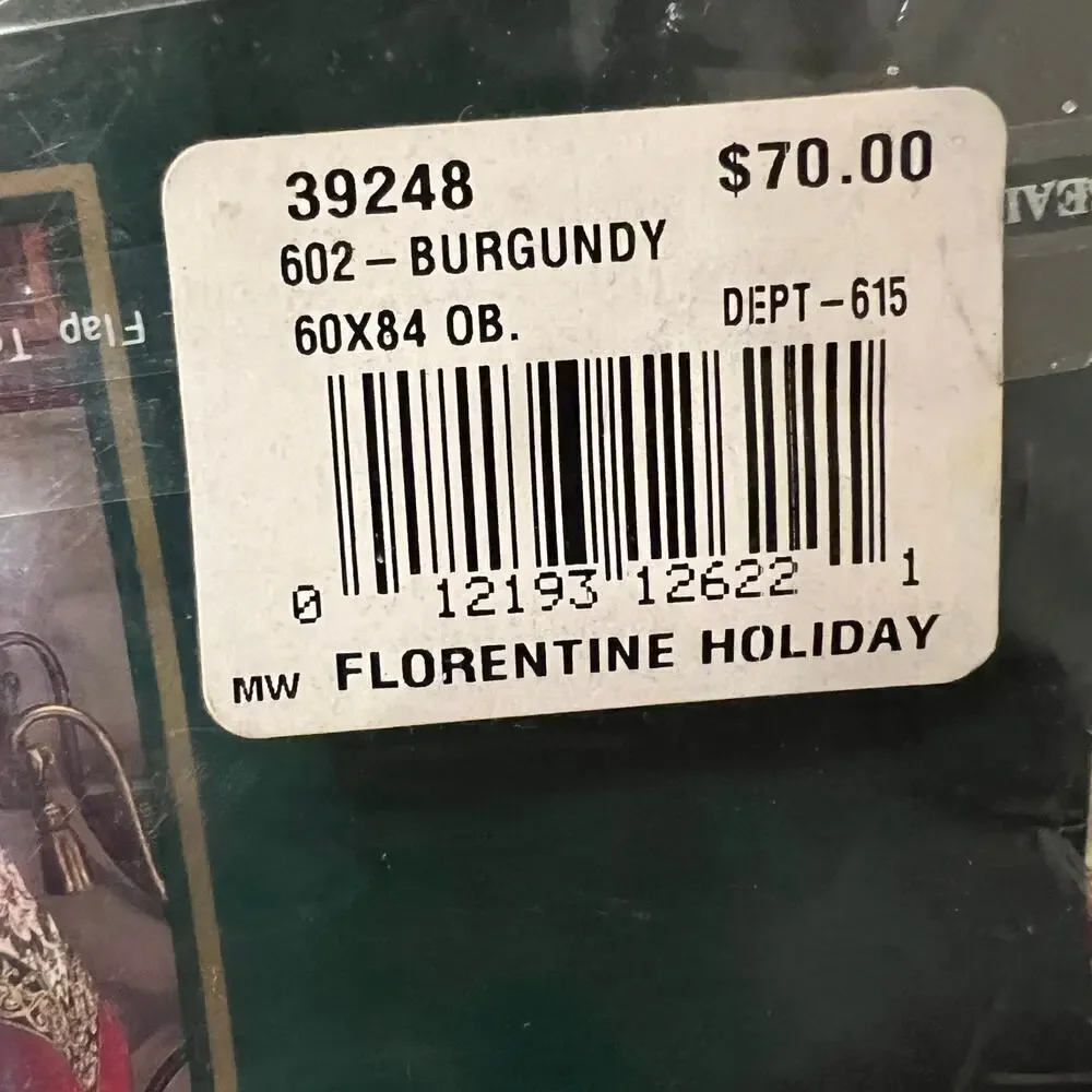 NWT Florentine Holiday Tablecloth Christmas Theme Covering 60” x 84” Oblong